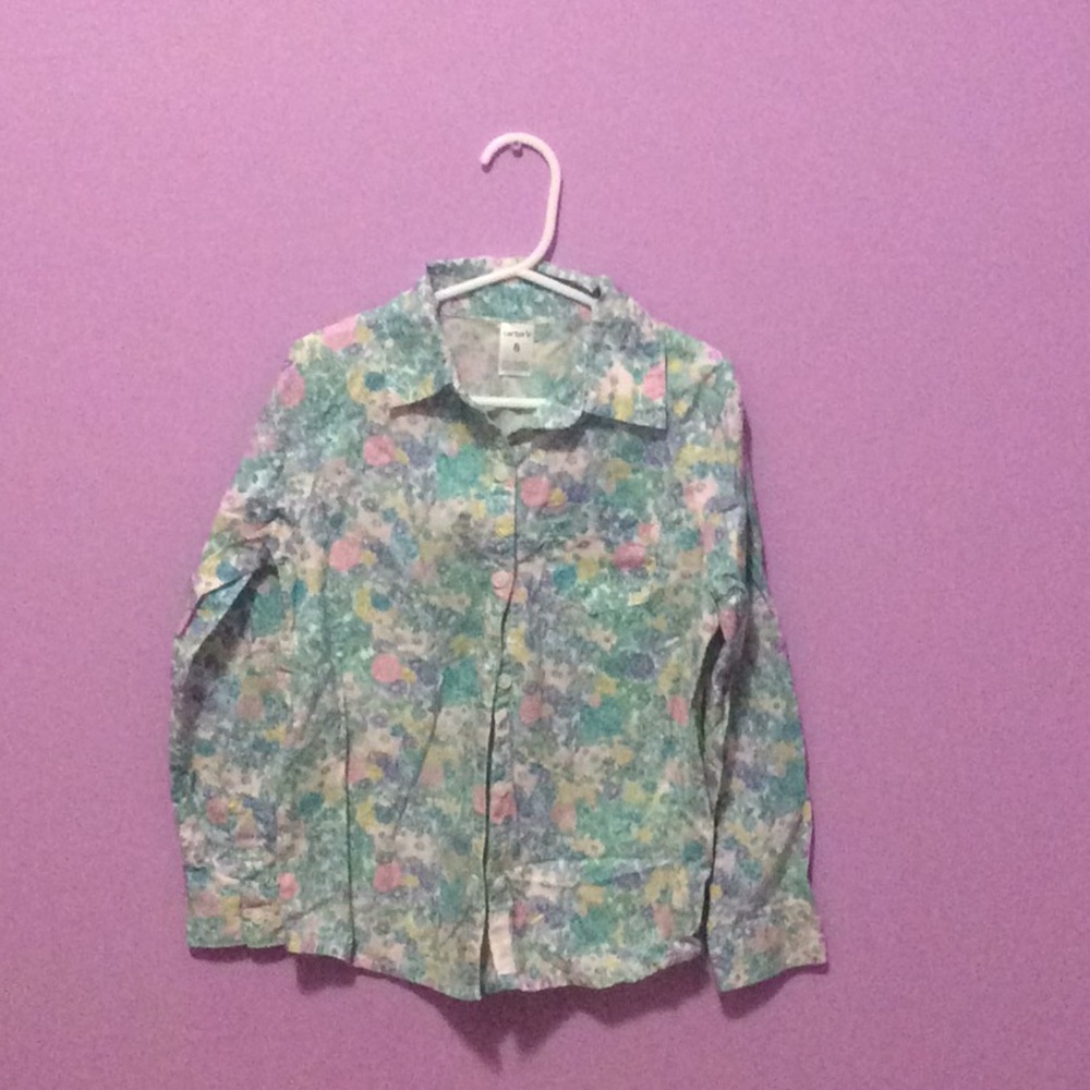 Bright floral button up